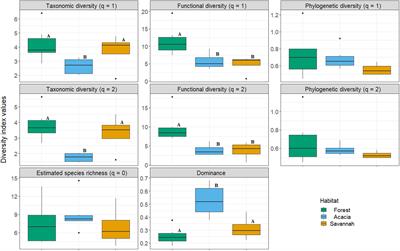 Consequences of Replacing Native Savannahs With Acacia Plantations for the Taxonomic, Functional, and Phylogenetic α- and β-Diversity of Bats in the Northern Brazilian Amazon